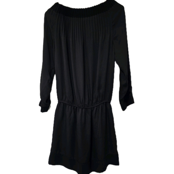 DVF Diane Von Furstenberg MIKINO Pleated Mini Tunic Dress Sailor Black Size 6 - Picture 2 of 13